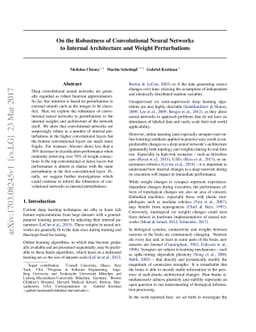 On the Robustness of Convolutional Neural Networks to Internal
  Architecture and Weight Perturbations