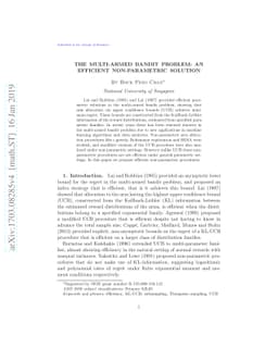 The Multi-Armed Bandit Problem: An Efficient Non-Parametric Solution