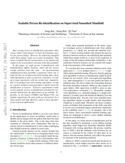 Scalable Person Re-identification on Supervised Smoothed Manifold