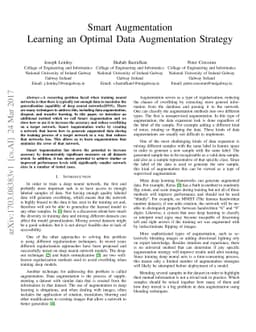 Smart Augmentation - Learning an Optimal Data Augmentation Strategy