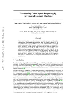 Overcoming Catastrophic Forgetting by Incremental Moment Matching