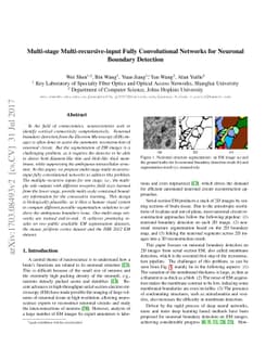 Multi-stage Multi-recursive-input Fully Convolutional Networks for
  Neuronal Boundary Detection