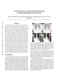 SCAN: Structure Correcting Adversarial Network for Organ Segmentation in
  Chest X-rays