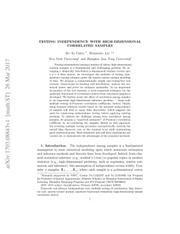 Testing independence with high-dimensional correlated samples