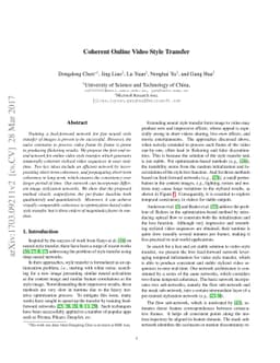 Coherent Online Video Style Transfer