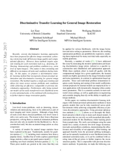 Discriminative Transfer Learning for General Image Restoration