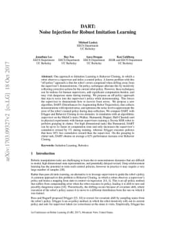 DART: Noise Injection for Robust Imitation Learning