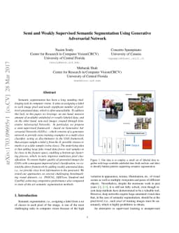 Semi and Weakly Supervised Semantic Segmentation Using Generative
  Adversarial Network