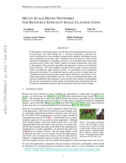 Multi-Scale Dense Networks for Resource Efficient Image Classification
