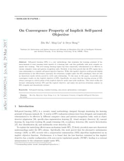 On Convergence Property of Implicit Self-paced Objective
