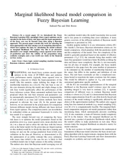 Marginal likelihood based model comparison in Fuzzy Bayesian Learning