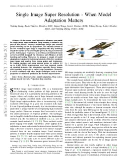 Single Image Super Resolution - When Model Adaptation Matters