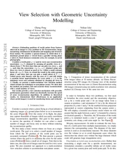 View Selection with Geometric Uncertainty Modeling