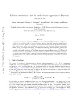 Efficient acquisition rules for model-based approximate Bayesian
  computation