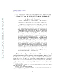 Local nearest neighbour classification with applications to
  semi-supervised learning