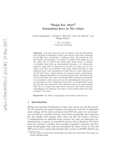 Anomalous keys in Tor relays