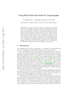 Using Echo State Networks for Cryptography