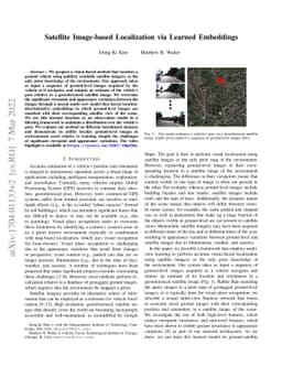 Satellite Image-based Localization via Learned Embeddings