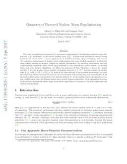 Geometry of Factored Nuclear Norm Regularization