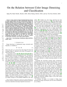 On the Relation between Color Image Denoising and Classification