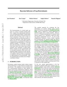 Bayesian Inference of Log Determinants
