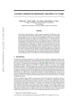 Learning Combinatorial Optimization Algorithms over Graphs
