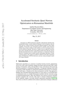Accelerated Stochastic Quasi-Newton Optimization on Riemann Manifolds