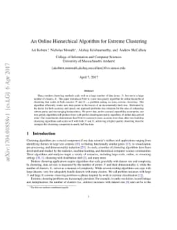 An Online Hierarchical Algorithm for Extreme Clustering