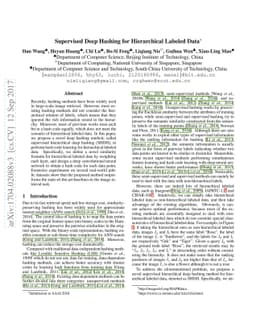 Supervised Deep Hashing for Hierarchical Labeled Data