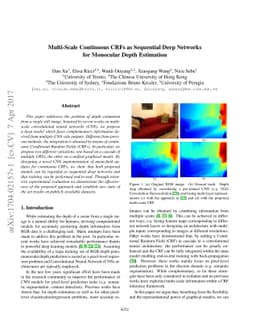 Multi-Scale Continuous CRFs as Sequential Deep Networks for Monocular
  Depth Estimation