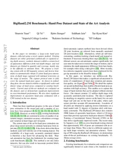 BigHand2.2M Benchmark: Hand Pose Dataset and State of the Art Analysis