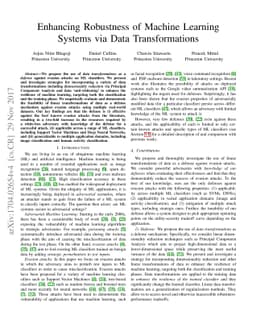 Enhancing Robustness of Machine Learning Systems via Data
  Transformations