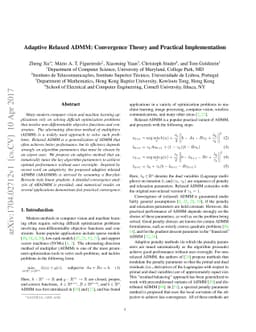 Adaptive Relaxed ADMM: Convergence Theory and Practical Implementation
