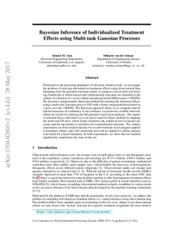 Bayesian Inference of Individualized Treatment Effects using Multi-task
  Gaussian Processes