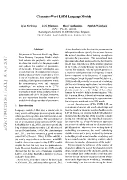 Character-Word LSTM Language Models
