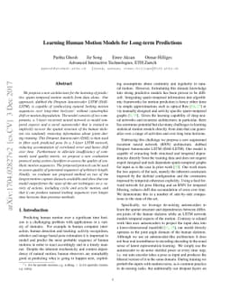 Learning Human Motion Models for Long-term Predictions
