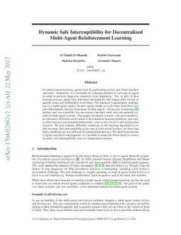 Dynamic Safe Interruptibility for Decentralized Multi-Agent
  Reinforcement Learning