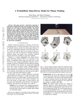 A probabilistic data-driven model for planar pushing