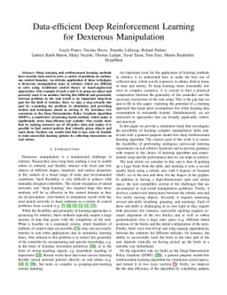 Data-efficient Deep Reinforcement Learning for Dexterous Manipulation