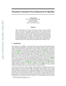 Parametric Gaussian Process Regression for Big Data