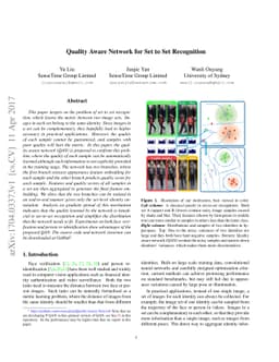 Quality Aware Network for Set to Set Recognition