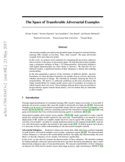 The Space of Transferable Adversarial Examples