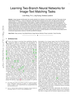 Learning Two-Branch Neural Networks for Image-Text Matching Tasks