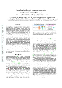Sampling-based speech parameter generation using moment-matching
  networks