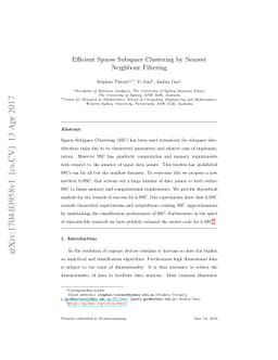 Efficient Sparse Subspace Clustering by Nearest Neighbour Filtering