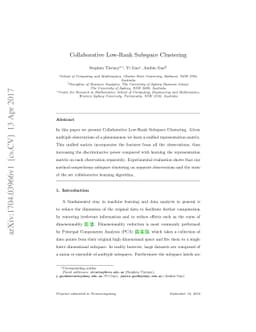 Collaborative Low-Rank Subspace Clustering
