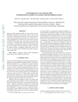 Convergence analysis of the information matrix in Gaussian belief
  propagation