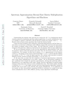 Spectrum Approximation Beyond Fast Matrix Multiplication: Algorithms and
  Hardness