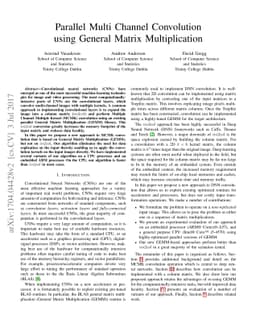Parallel Multi Channel Convolution using General Matrix Multiplication