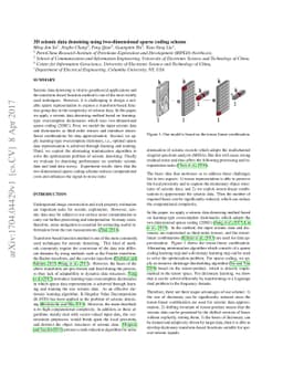 3D seismic data denoising using two-dimensional sparse coding scheme